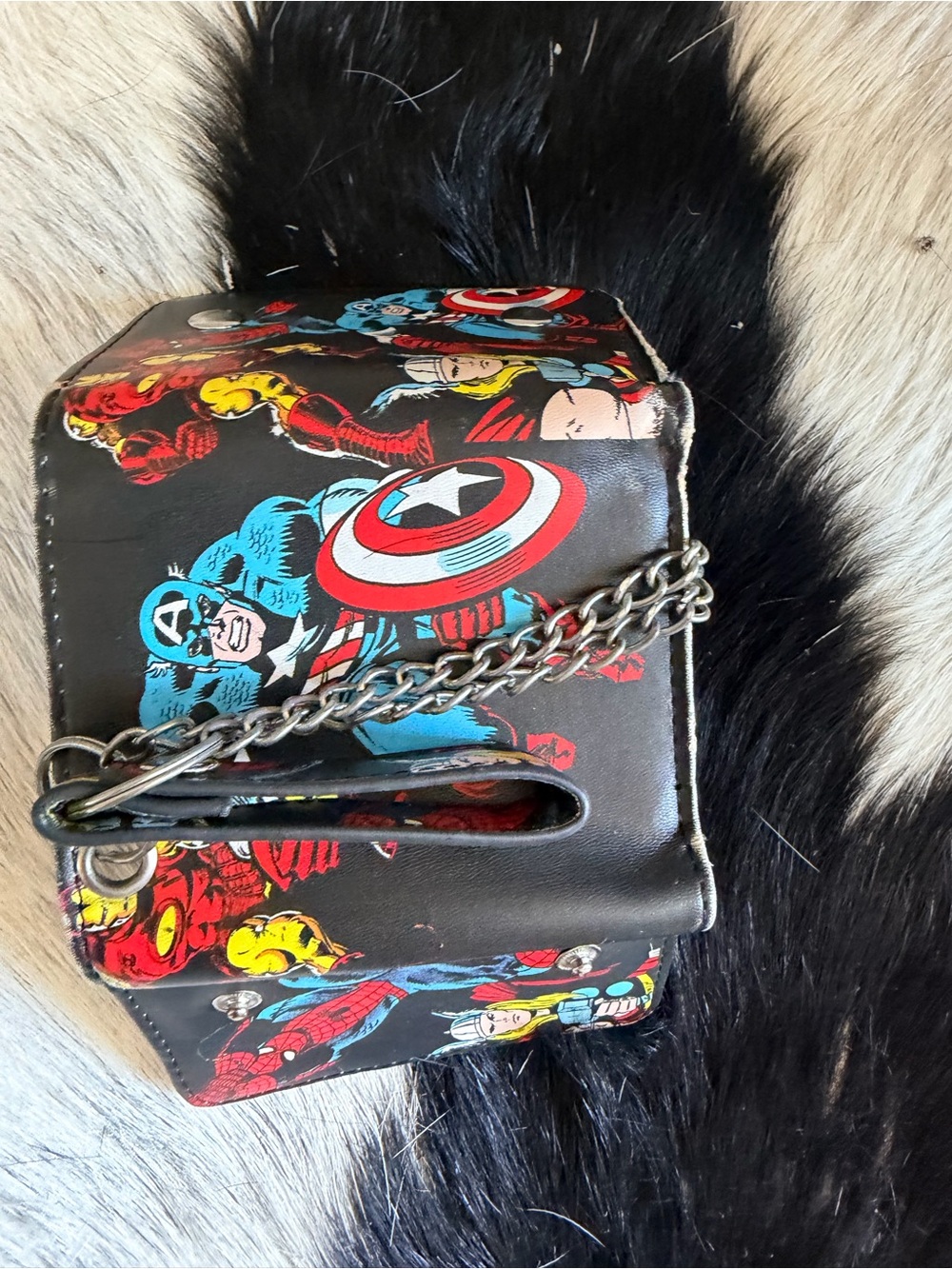 Marvel Avengers Spider-Man Captain America Thor Iron Man Chain Wallet - Picture 7 of 8